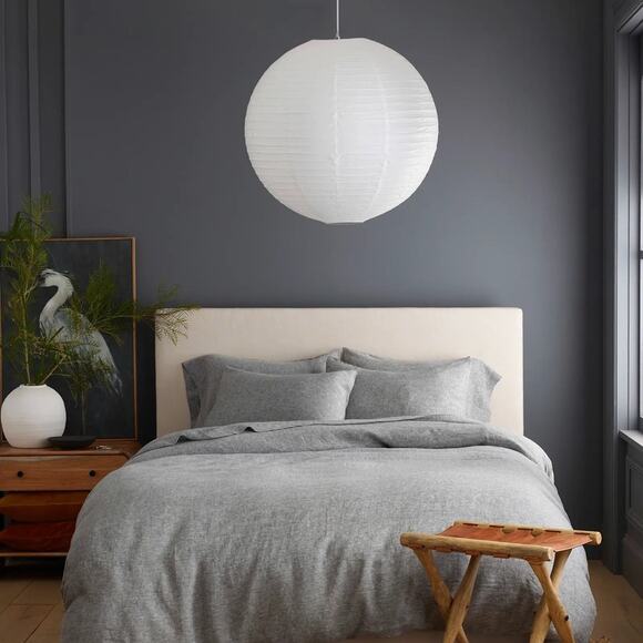 Quince European Linen Duvet Cover Charcoal Chambray Size King/CalKing - Picture 2 of 8